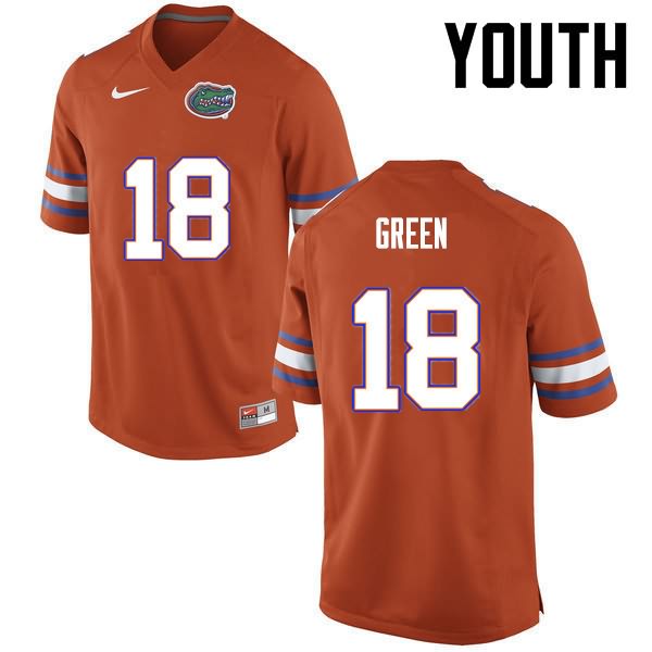 Youth NCAA Florida Gators Daquon Green #18 Stitched Authentic Nike Orange College Football Jersey JJF7765ON